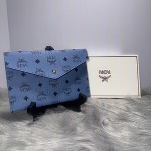 MCM Visetos Logo Monogram Clutch Wallet-NIB